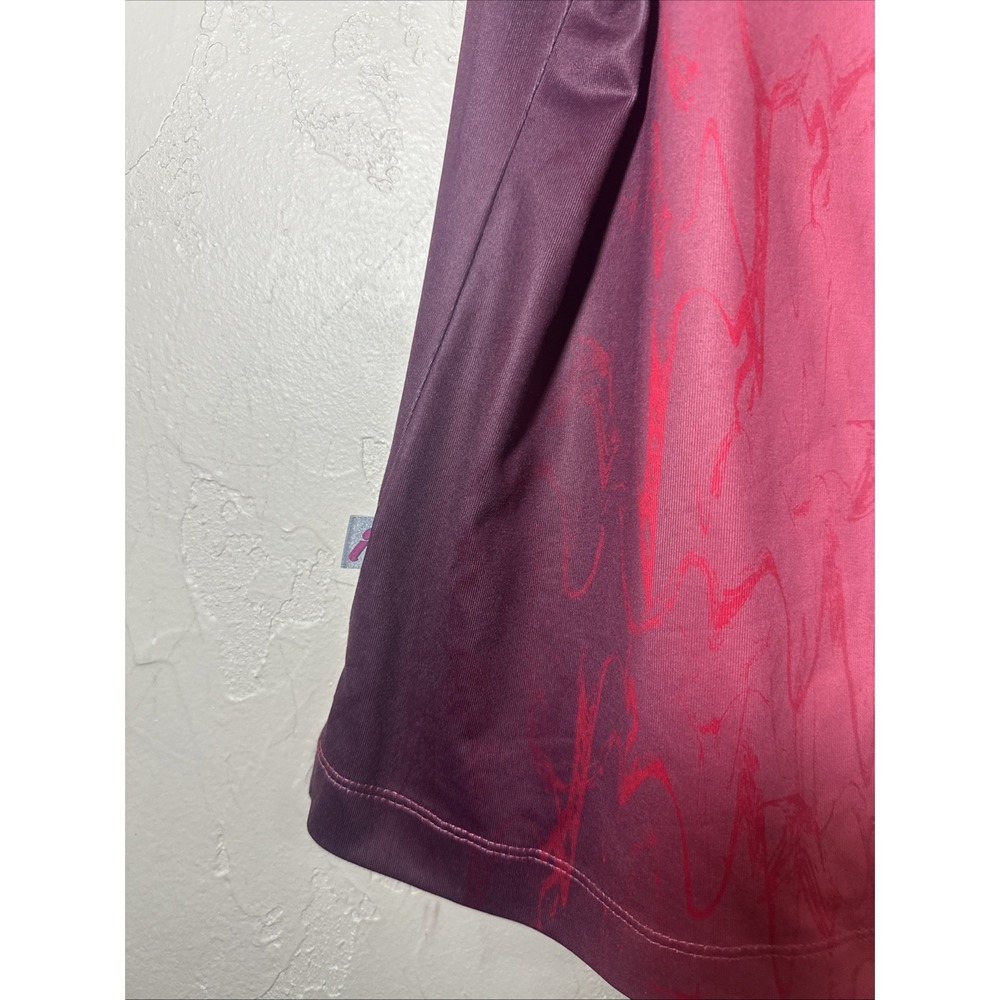 Tail Womens Sleeveless Quarter Zip Golf Top Pink Burgundy Marble Ombre Mock Neck - Picture 2 of 4